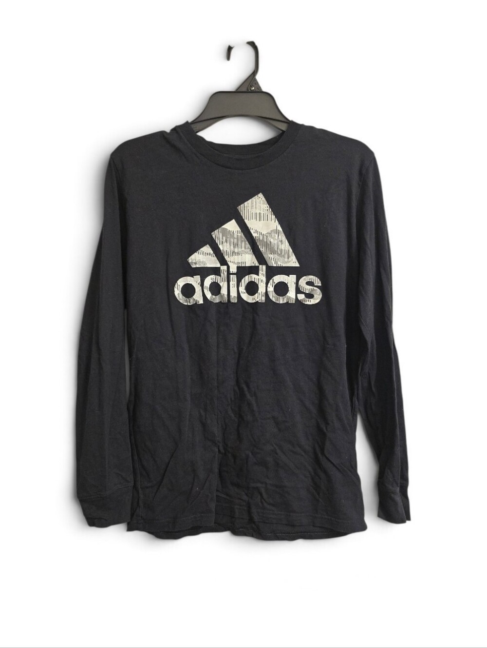 Adidas Boys Black Long Sleeve Cotton Shirt 14/16 L